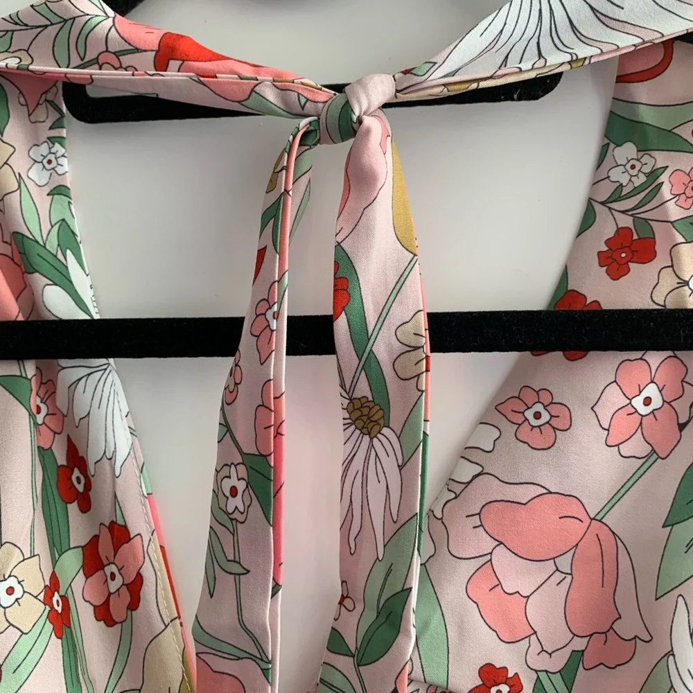 Retro Floral Halter Style Dress - Picture 6 of 7